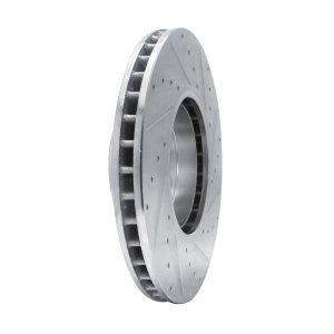 BMW 530I Brake Rotor (1) - Front Right - R1 Concepts - Drilled & Slotted - Silver - `00-`03